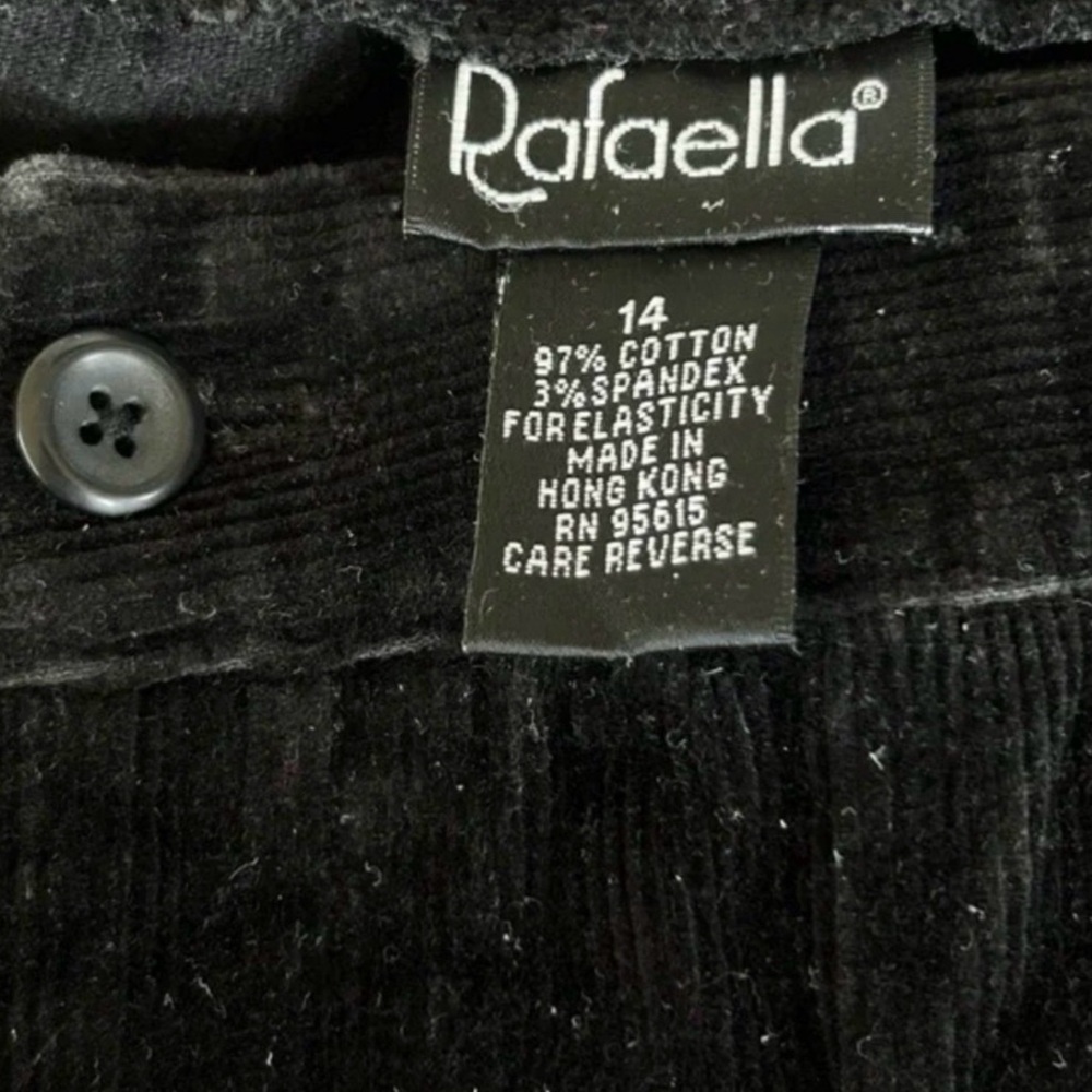 4/$20 Rafaella Multi Color Polka Dot Corduroy Pants Size 14 Stretch Straight Leg - Picture 4 of 4